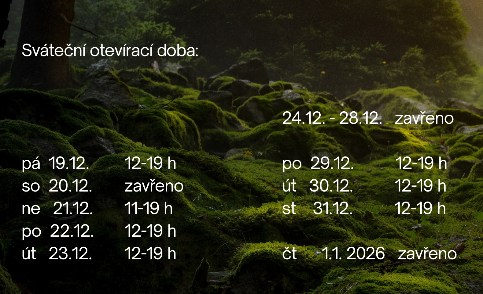 oteviraci doba svatky